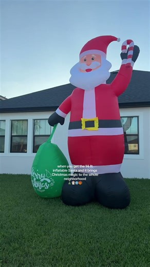 This 14 foot inflatable Santa is the easiest Christmas decoration to set up and brings so much magic