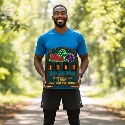 Personalized Running Miles Tracker Sign, Custom Shoe Shelf Decor, Miles Run This Year Counter, Running Log, Marathon Training Runner Gift - Etsy