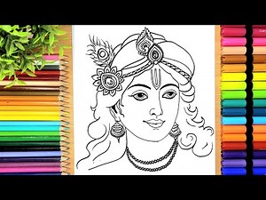 How to Draw Lord Krishna Step By step | Simple pencil drawing of Lord Krishna | shri krishna drawing