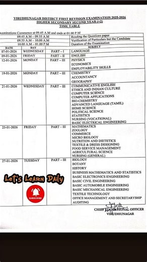 🚨 12th Students STOP Scrolling! First Revision Timetable 🔥 #firstrevision #maths #std12