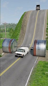 Supercar & Big Cargo Truck vs Chained Crush - BeamNGCrasher - 201 - #car #truck #beamngdrive #crash