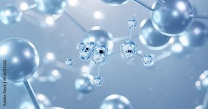 Ethyl formate, rotating 3D model of ester under a microscope, seamless looped video, molecular structure with selective focus