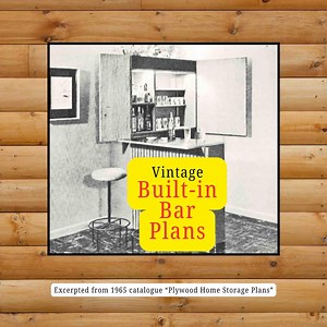 Vintage Built-in Bar Plans (PDF File, 2pp., Diagrams, Photo, Instructions, Materials List, From 1965 Catalogue "plywood Home Storage Plans") - Etsy