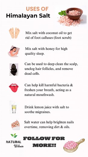 Uses of Himalayan salt 🧂 For those who requested for it 🤍 Checkout the 🔗 in bio to shop your natural products ⬆️✅ #himalayansalt #footscrub #mouthwash #sleep #lemonwater #naturalwellness #naturalremedies #healthytips #trendingvideo #foryou #fyp #viral #tiktokviral #tiktoknaija #tiktokafrica #tiktokuk #tiktoknigeria #tiktoksouthafrica #tiktokcanada #tiktokaustralia #tiktokkenya #tiktokghana #tiktokmalaysia #tiktokbotswana🇧🇼 #tikoktogo🇹🇬🇹🇬🇹🇬 #tiktoktrinidad #tiktokjamaica #healthhacks #