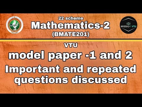Second sem BMATE201 Mathematics -2(M2) vtu model paper discussed