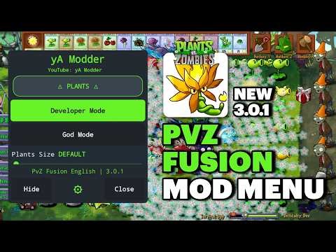 PvZ Fusion v3.0.1 English Mod Menu Dev Mode, Spawn Plant, Multi Planting X & Y and More | yA Modder