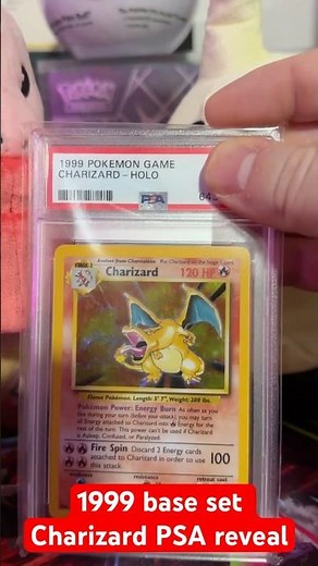 Charizard 1999 base set holo PSA Grade Reveal #pokemoncards #charizard