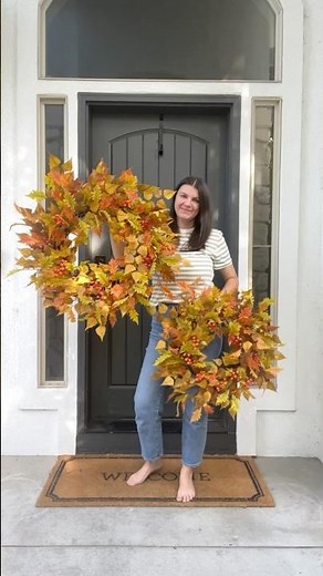 Classic fall leaves wreath 🍂🍁! Full tutorial linked