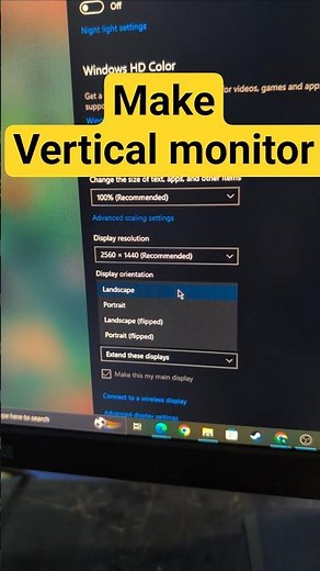 Make a Monitor Vertical in Windows 11 & Windows 10 #VerticalMonitor #PortraitMode #RotateScreen