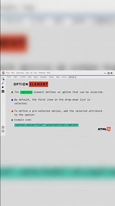 HTML Option Elements| #coding #howtomaketoolwebsite #frontenddevelopment #shorts #htmlradio #reels