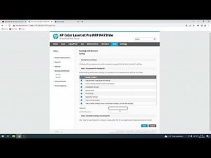 How to back up settings on Hp Color LaserJet Pro / Back up par...