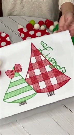 Festive Buffalo Trees with Bow-Sketch