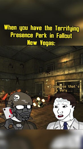 When you have the Terrifying Presence perk in fallout new vegas: #fallout #memes #shorts