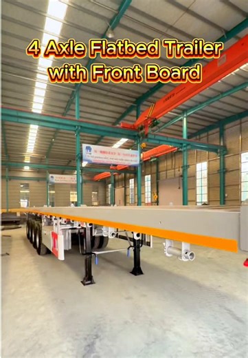 2026 new model 4 axle flatbed trailer with front board, if you want to get more details, plz contact me! #trailer #trailersales #trailermanufacturer #flatbedtrailer #africantiktok