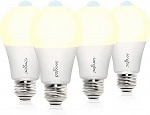Sengled Motion Sensor Light Outdoor, Dusk to Dawn LED Outdoor Lighting, Motion Activated Auto On/Off A19 3000K 800lm LED Light Bulb Security Light for Front Door Porch Garage Hallway, 4 Pack 2nd Gen