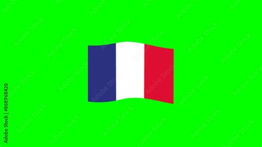 french flag animation on green screen
