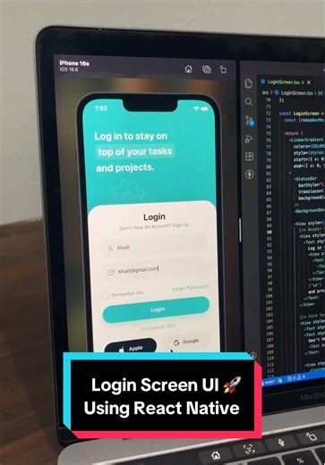Login UI Screen Design with React Native