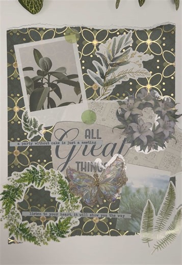 Spring green mood #journalin #scrapbooking #asmrvideo #aesthetic #junkjournal #green #fyp