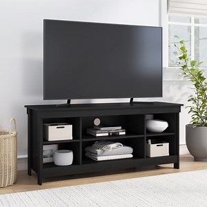 Mainstays Ardent No Tools Open Shelf TV Stand Console for TVs up to 50", Black