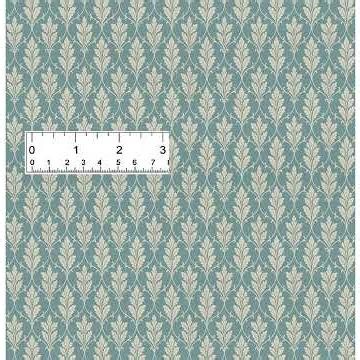 1/6 1/12 1/24 1/48 Miniature Victorian Gray Damask Leaf Wallpaper Soft Blue Background Printable PDF