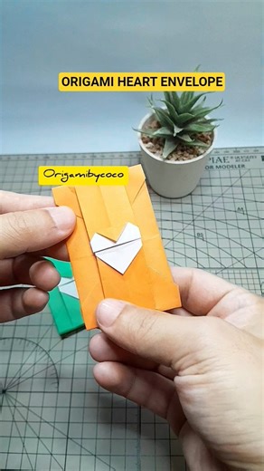 Origami Heart envelope#heart #envelope #origami #diy #tutorial #short #shorts #origamibycoco #easy