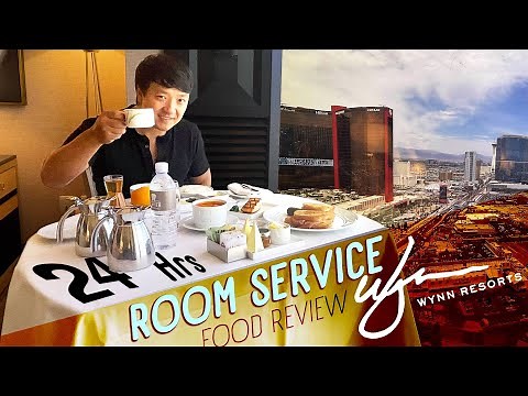 Las Vegas WYNN CASINO Room Service FOOD REVIEW! Living on Room Service for 24 Hours