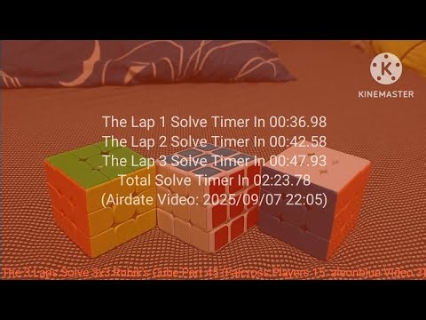 The 3 Laps Solve 3x3 Rubik's Cube Part 45 (Falcross Players 15: aleonblue Video 3)