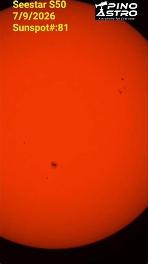 Sun! July 9, 2026 #PinoAstro - My Telescope: Seestar S50