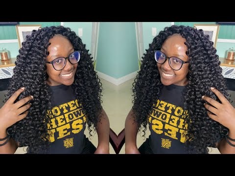 FREETRESS BEACH CURL CROCHET WITH INVISIBLE PART | Best Synthetic Crochet Hair #crochetbraids