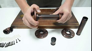 Shelf Brackets,GoYonder Industrial Pipe Floating Shelf Brackets Wall Mounted Pipe Brackets for Steampunk Home Decor ,2 Pack (8x8CM, Bronze Finish)