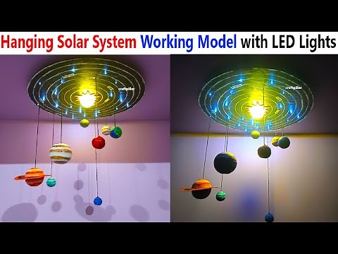 hanging solar system working model with led lights - diy - innovative and creative | craftpiller