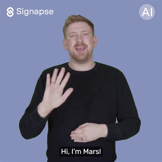 Signapse | AI Powered Sign Language on Instagram: "Introducing Mars, our newest digital signer 👋 We’re so excited to add Mars to the Signapse family! Launching next week with the SignStudio update, Mars is a new digital signer you’ll be able to choose for your sign language translated videos. You might recognise this face too! Mars is based on our very own Deaf Impact Officer, Marcus, bringing an authentic and familiar presence to the platform. Powered by the same advanced technology, Mars deli