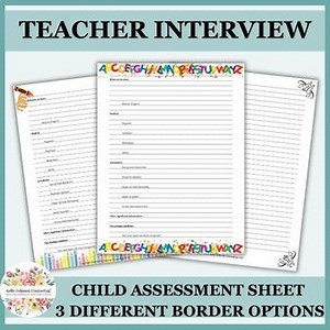 Teacher Interview Template for Mental Health Professionals – 3 Border Designs