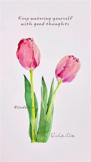 9K views · 145 reactions | Easy watercolor Tulips for beginners #flowers #arts | LINDAartdiary | Facebook