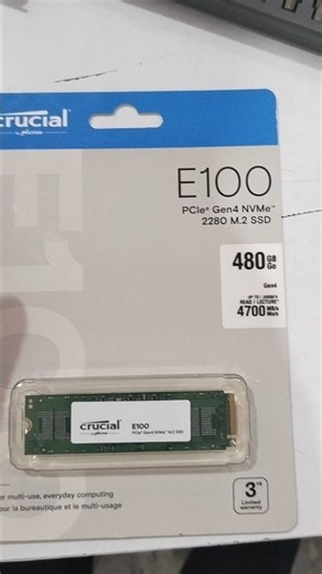 Crucial E100 Pcle Gen 4 480GB Nvme SSD 🔥#crucial #ssd #storage #nehruplace