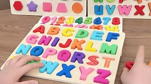Wooden Alphabet Puzzle ABC Jigsaws Chunky Letters Early Learning Toys for Kindergarten and Toddlers-est Educational Toy Preschool Learning, Spelling, Counting (Lower Case Letters)