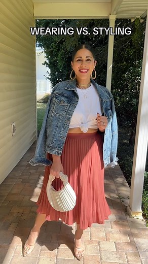 Seen this type of video 100 times, never on a body like mine! I thought it was about time I represented ❤️. 🛍️comment INFO and I will send you a message (DM) with outfit details and how to get this look! #wearingvsstyling #midsize #midsizestyleideas #outfitideas #plussize | Veronica Freund - Body Neutral & Positive Fashion