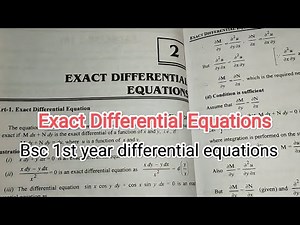 Exact Differential Equations Bsc 1st year I Integrating Factor| Differential equations