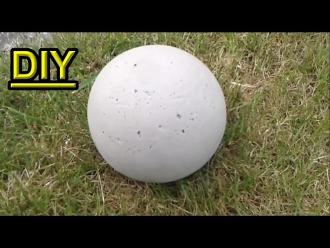 How to make a Concrete Garden Sphere out of a Plastic Ball / DIY Garden Decor Ideas - Tutorial