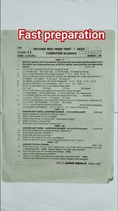 TN 11th Computer Science 2nd Mid Term Question Paper 2023 💻 | English Medium| #shorts #questionpaper