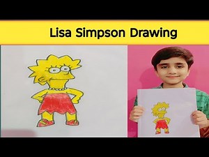 Lisa Simpson Drawing with Colours | How to Draw Lisa Simpson Drawing From Simpson Cartoon
