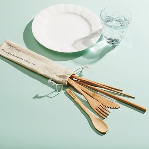 227 reactions · 11 shares | All this for just $19.95? Our reusable bamboo cutlery set just arrived! The set includes a knife, fork, spoon, chopsticks, drinking straw, straw cleaner and a cute canvas bag. Gosh I just love this idea so much, no need to ever use disposable cutlery again, and need to pick off old food from cafe cutlery again! 冷 https://www.nourishedlife.com.au/food-storage-containers/2831958/life-basics-reusable-bamboo-cutlery-set.html | Nourished Life | Facebook