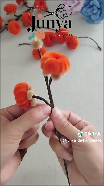 DIY Small Persimmon Craft Tutorial with Pipe Cleaners