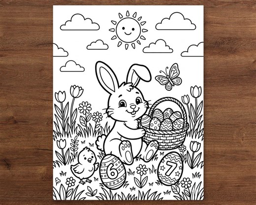 67 Coloring Page, Easter Bunny Coloring Page, Six Seven Printable, 67 Meme Coloring, Easter Coloring for Kids - Etsy