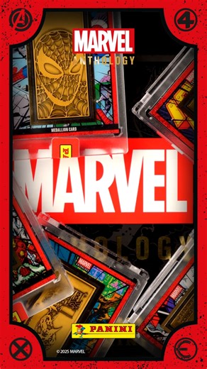 Figurine Panini on Instagram: "Celebra le origini leggendarie della Marvel con le carte Medallion dorate ispirate alle iconiche cornici angolari delle copertine dei fumetti vintage. Con illustrazioni di Steve Ditko (Spider-Man), Jack Kirby (Hulk), John Byrne (X-Men, Avengers, Fantastic Four), John Romita Jr (Iron Man) e Kevin Nowlan (Wolverine). Un tributo senza tempo per tutti i fan della Marvel. Marvel Anthology: la collezione di trading card Panini che rende omaggio ai momenti più iconici del