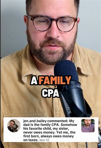 Replying to @jen.and.bailey Ever wonder why your sister seems to always get a refund while you're stuck owing money? 🤔 Let's break down the taxes! 💰 From W2 jobs to complicated situations, find out what might be causing that favoritism. #FamilyTaxes #TaxSeason #CPA #TaxRefunds #TaxRefund