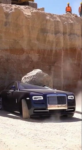 Excavator Drops Massive Boulder on Rolls-Royce | Ultra-Realistic 8K Crash Test