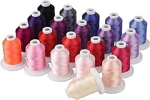 Amazon.com: Simthread Embroidery Machine Thread Kit 800Y 21 Spools Pink and Purple Colors for Professional Embroidery Design : Arts, Crafts & Sewing