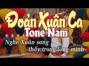 Karaoke Đoản Xuân Ca Tone Nam - Nhạc Xuân 2024