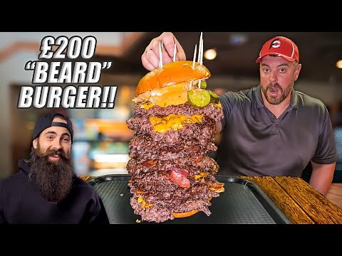 Beat Adam's Record and Win £200 | Beast's 20-Patty "Beard" Smash Burger Challenge in Grimsby!!